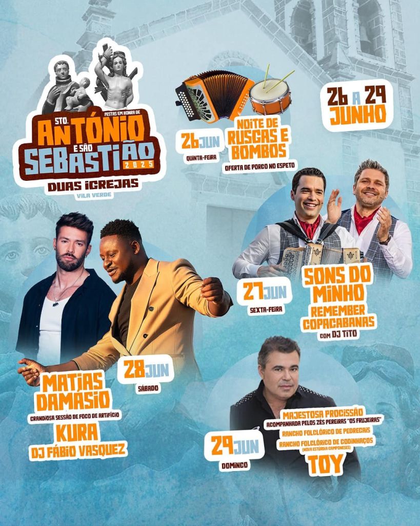 Festas em Honra de Santo António 2025 - Vila Verde cartaz