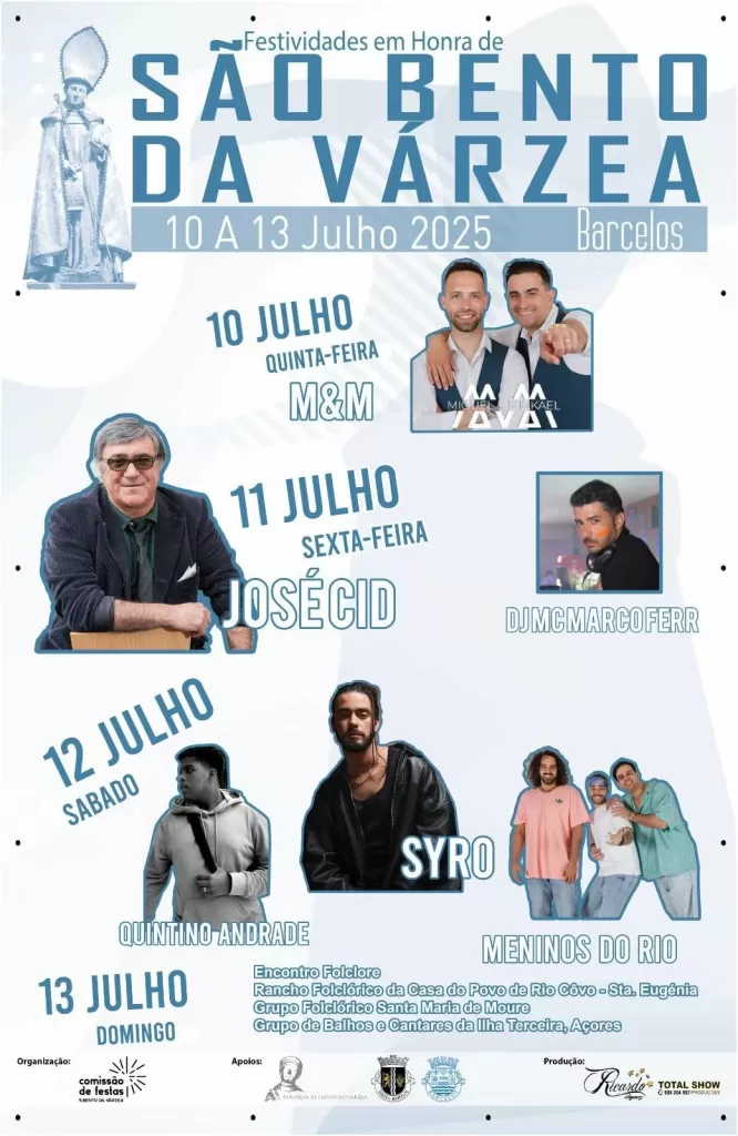 Festas em Honra de São Bento da Várzea 2025 - Barcelos cartaz