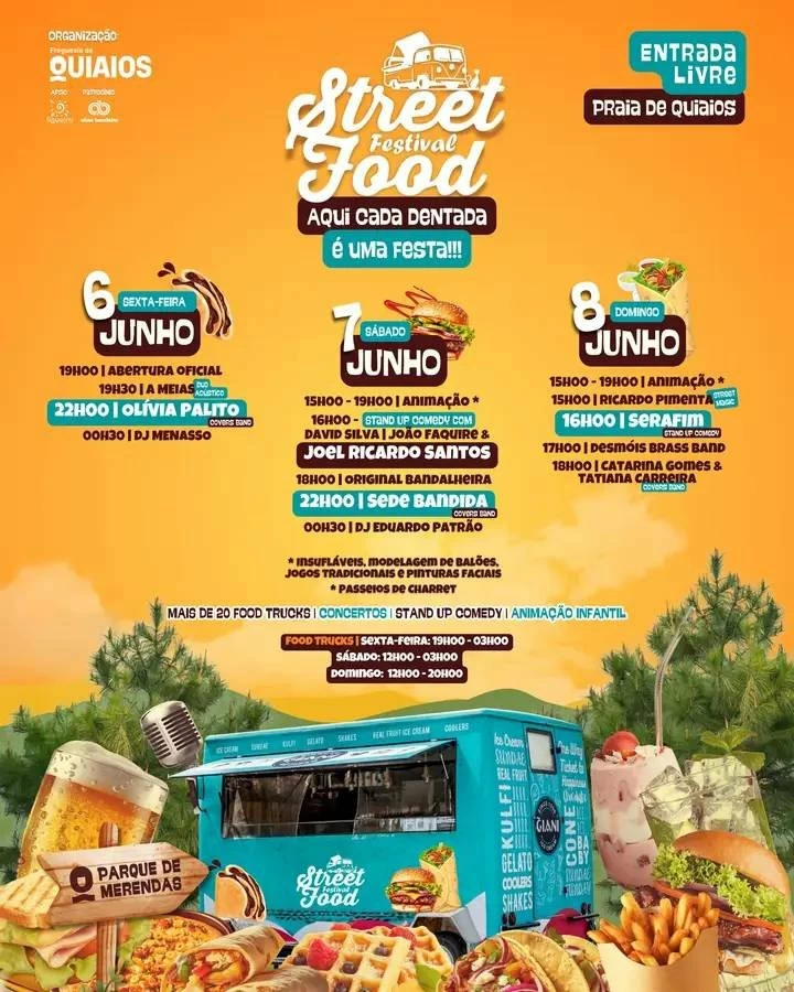 cartaz Street Food Festival 2025" na Praia de Quiaios