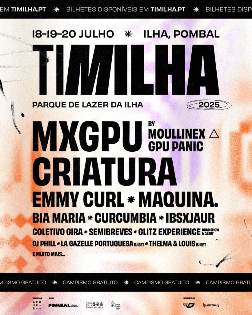 Ti Milha ilha - Pombal - cartaz 2025 - bilhetes - campismo