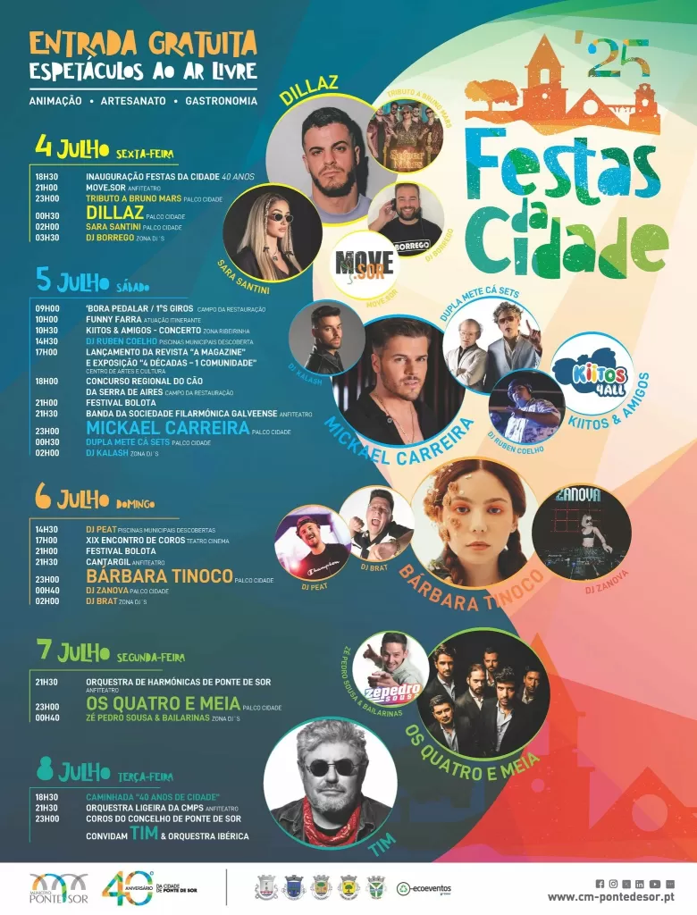 cartaz Festas da Cidade 2025 - Ponte de Sor