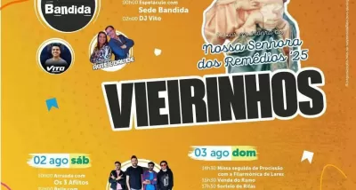 cartaz Festas em Honra de Nossa Senhora dos Remédios 2025 - Vieirinhos Carriço